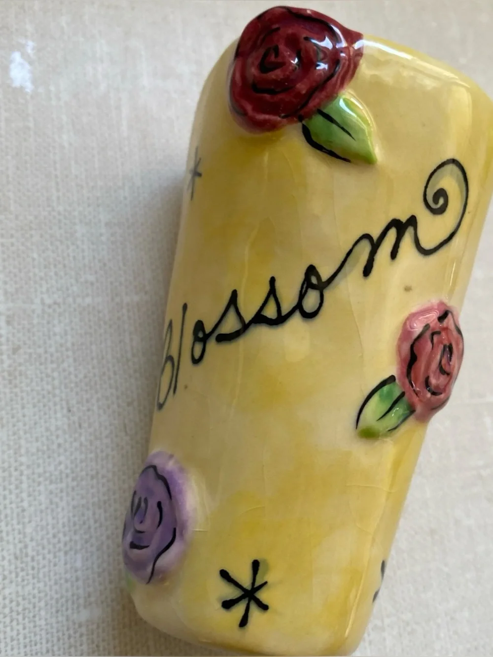 Julia Junkin Hand Painted Ceramic Vase Blossom Mini Bud Vase